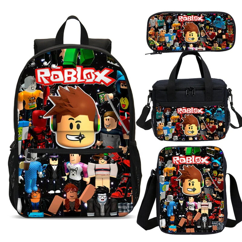 Mochila Roblox De Rodinhas Escolar Cor Preto Desenho do tecido