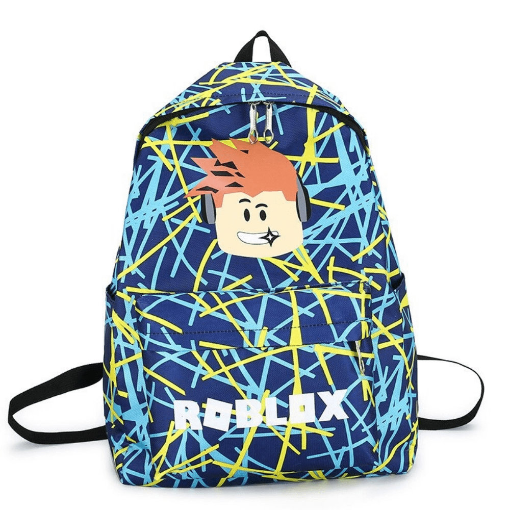 Roblox-Mochila de Impressão Cartoon para Estudante Masculino e