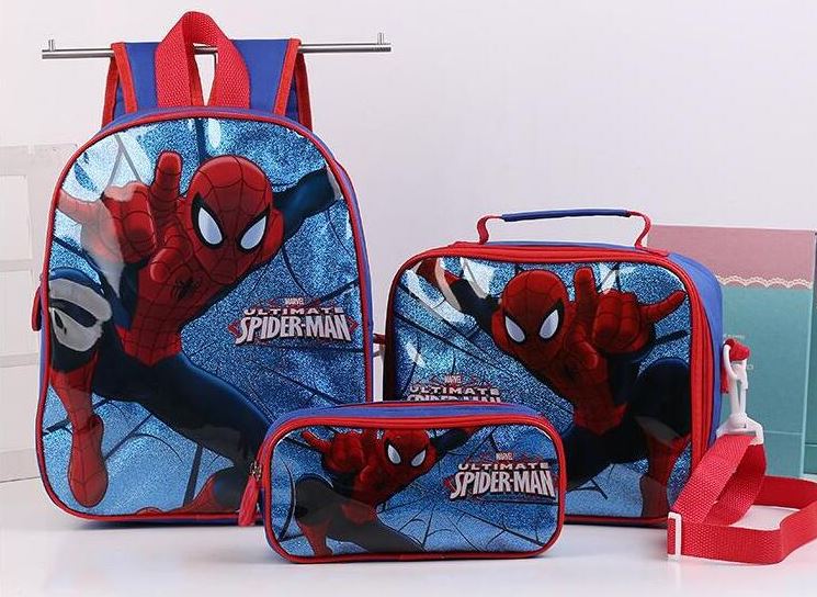 Mochila, lancheira e estojo escolar infantil do Homem Aranha, Elsa e Anna e Sofia kit escolar infantil