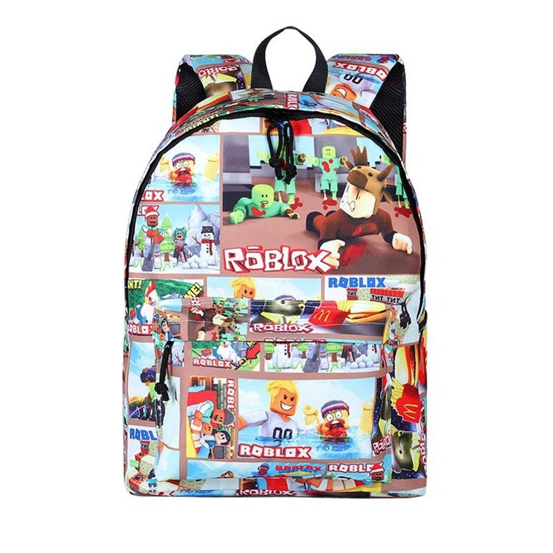 ROBLOX-Mochilas escolares de pano Oxford para homens e mulheres