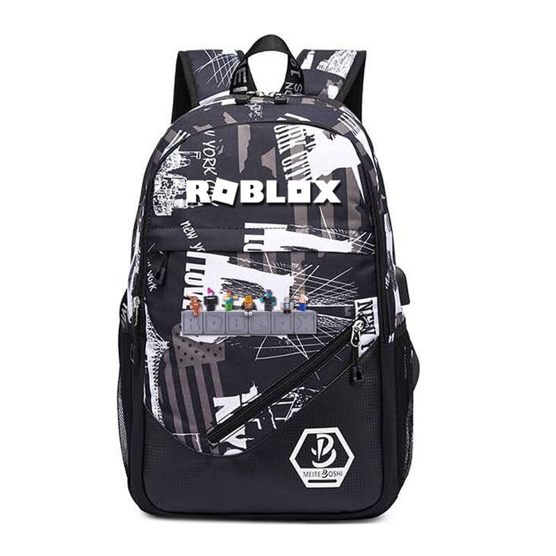 Roblox Mundial-Mochila USB de grande capacidade para Adolescente