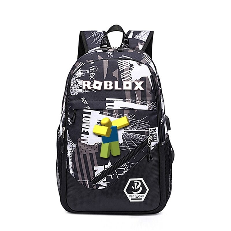 Roblox Mundial-Mochila USB de grande capacidade para Adolescente