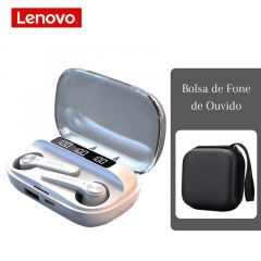 Fone de Ouvido Lenovo Sem Fio Bluetooth 5.1 QT81 + necessarie + fone com fio