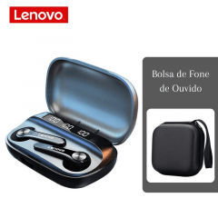 Fone de Ouvido Lenovo Sem Fio Bluetooth 5.1 QT81 + necessarie + fone com fio