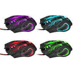 Mouse gamer 6D 6 botões com fio de 3200 dpi com LED óptical profissional