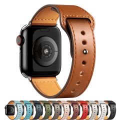 Pulseira de Couro Legítimo Para Apple Watch séries 1 2 3 4 5 e 6 de 38mm até 44mm