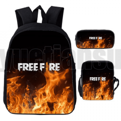 Kit Escolar Infantil Free Fire - Mochila, Necessaire e Estojo