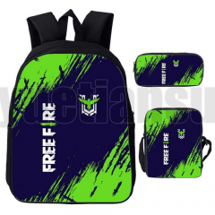 Kit Escolar Infantil Free Fire - Mochila, Necessaire e Estojo