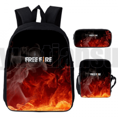 Kit Escolar Infantil Free Fire - Mochila, Necessaire e Estojo