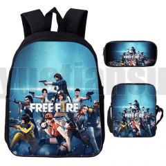 Kit Escolar Infantil Free Fire - Mochila, Necessaire e Estojo