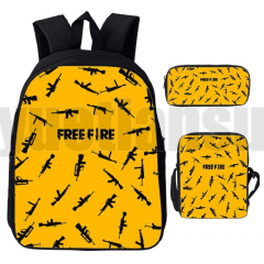 Kit Escolar Infantil Free Fire - Mochila, Necessaire e Estojo