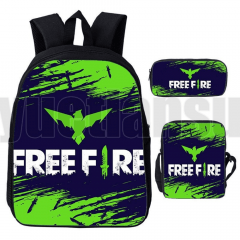 Kit Escolar Infantil Free Fire - Mochila, Necessaire e Estojo