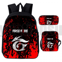 Kit Escolar Infantil Free Fire - Mochila, Necessaire e Estojo