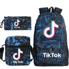 Kit Estudante Mochila, Estojo e Necessaire Tik Tok Masculino e Feminino