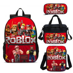 Kit Mochila, Necessaire, Lancheira e Estojo Roblox 4 Peças 