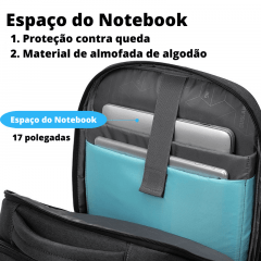 MOCHILA MASCULINA IMPERMEÁVEL REFORÇADA PARA LAPTOP NOTEBOOK