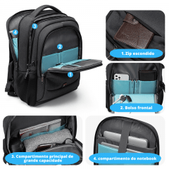 MOCHILA MASCULINA IMPERMEÁVEL REFORÇADA PARA LAPTOP NOTEBOOK