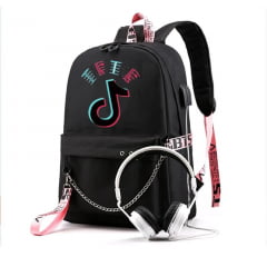 Mochila Tik Tok Feminina USB