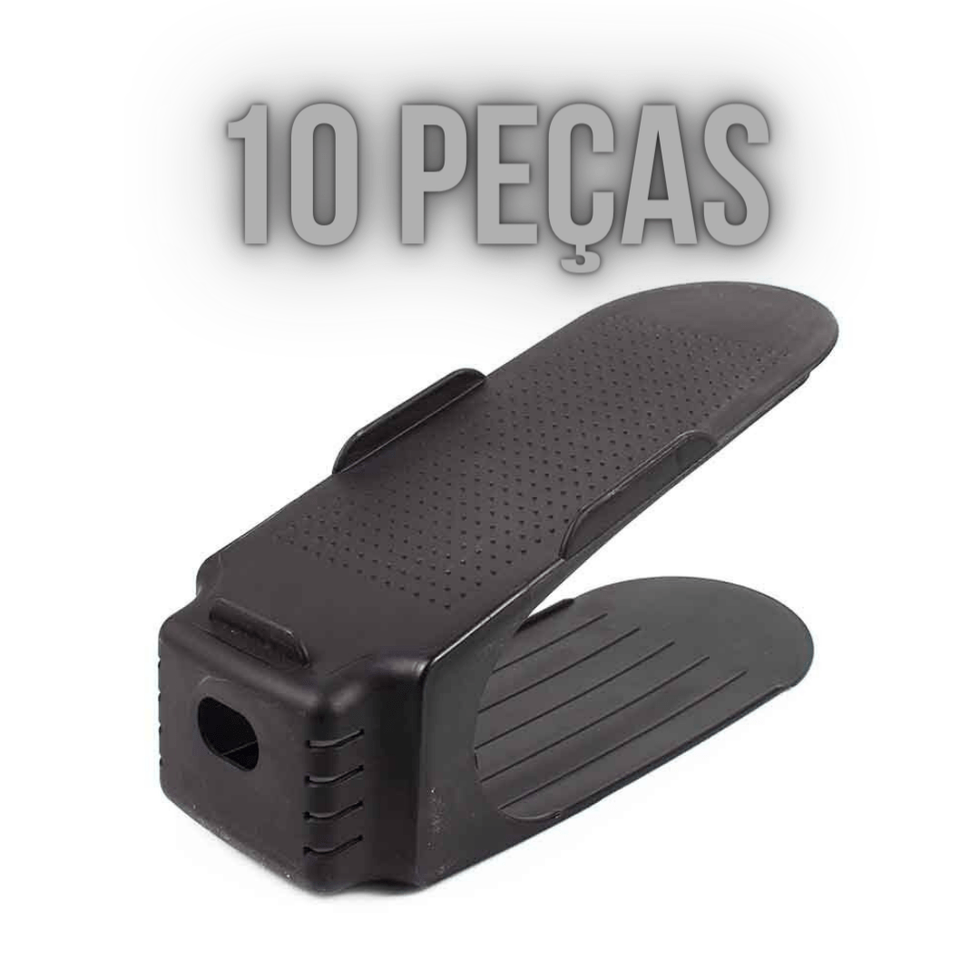 Kit 10 peças Organizador de Sapato, Salto e Tênis Com Regulagem de Altura - Preto